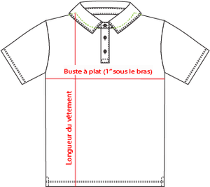 Charte de grandeur A7089W (XS à 3XL)